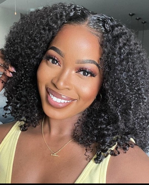 Simidola  4x4/13x4 Transparent Lace Kinky Curly Closure Bob Wig
