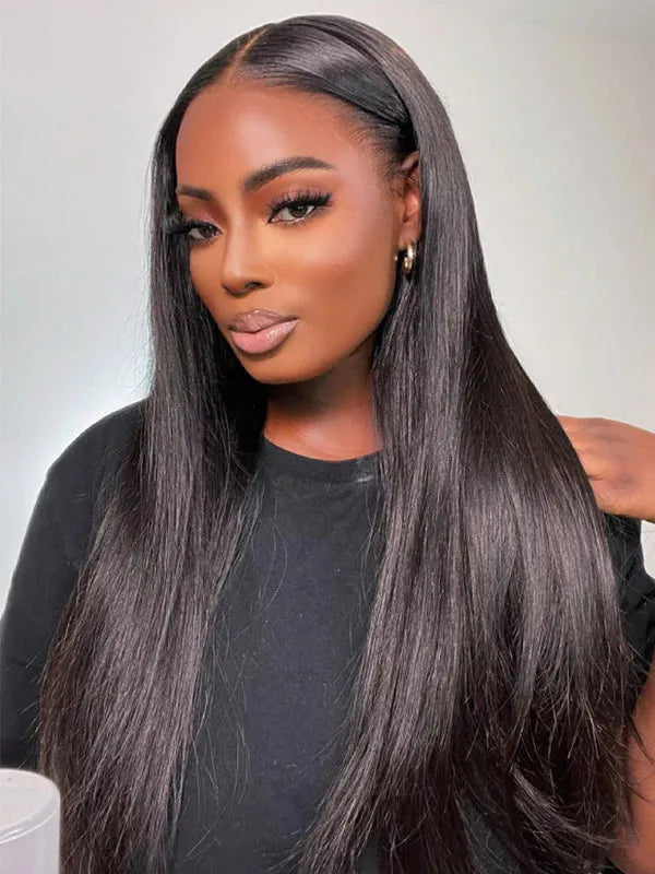 Simidola Pre-Bleached Knots 13x4 13x6 HD Lace Straight Human Hair Wear Go Glueless Wig With Elastic Drawstring