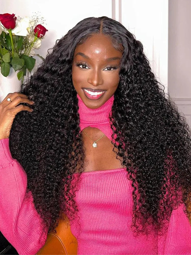 Simidola 13x4 Transparent / HD Lace 250% Density Kinky Curly Wig Natural Pre Plucked