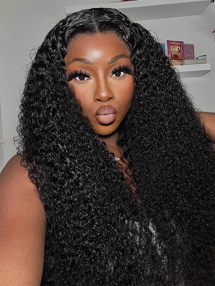 Simidola Pre Bleached Knots 13x4 Invisible HD Lace Kinky Curly Wig