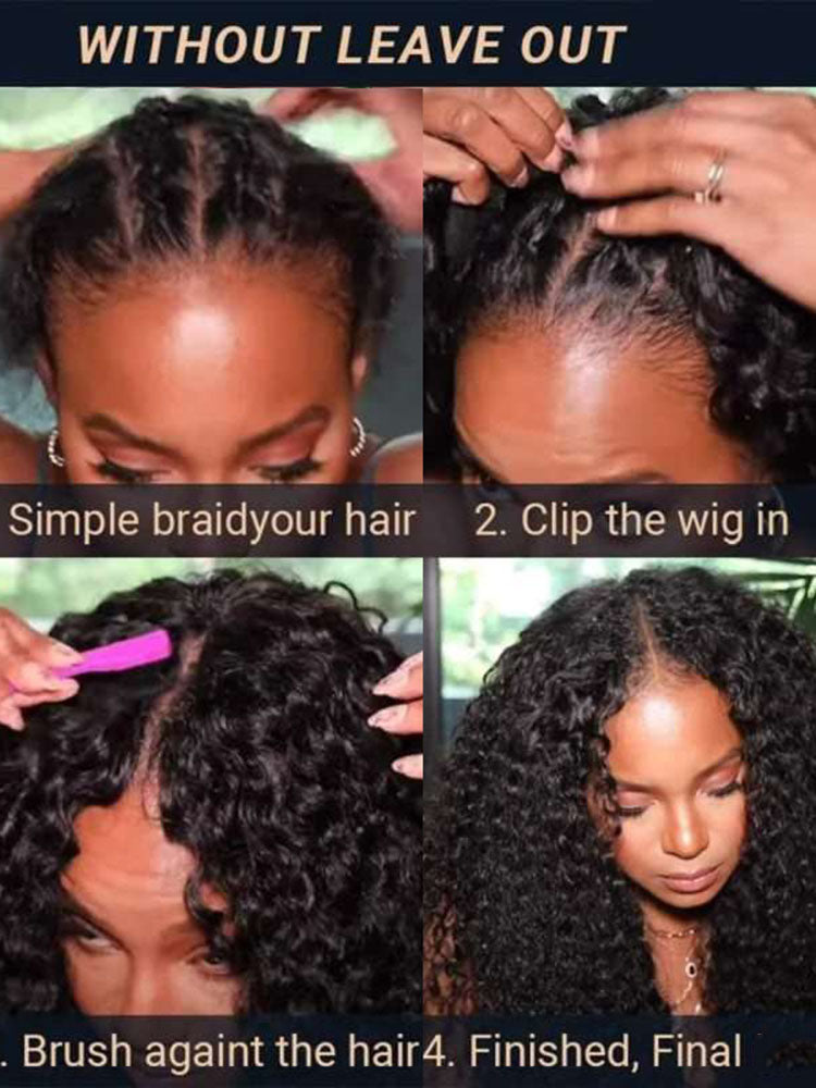 Simidola V Part Afro Curly No Leave Out Thin Part Glueless Wigs Beginner Friendly Human Hair Wig