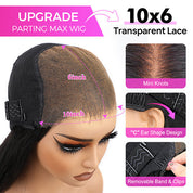 Pre Styled Chestnut Brown Color Straight Layered Cut Wigs 10x6 Lace 180% Density Human Hair Wigs