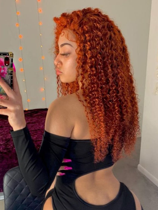 Simidola Ginger Color Kinky Curly Lace Front Wig