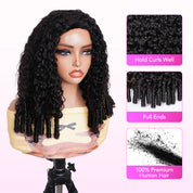 Seegethair  Burmese Curly Hair Half Wigs 250% Density With Finger Curly At End Flip Over Curly Human Hair Wigs