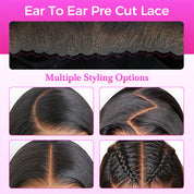Natural Blend Afro Curly Glueless Human Hair Wigs With Elastic Drawstring 13x4 13x6 Ear To Ear Lace Wigs