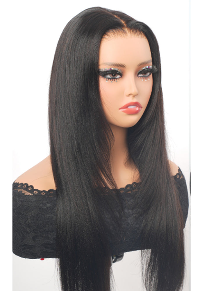 Simidola Yaki Straight Layered Cut 9x6 T Part Lace Wear Go Wig Natural Black Deep Part Lace Glueless Wig