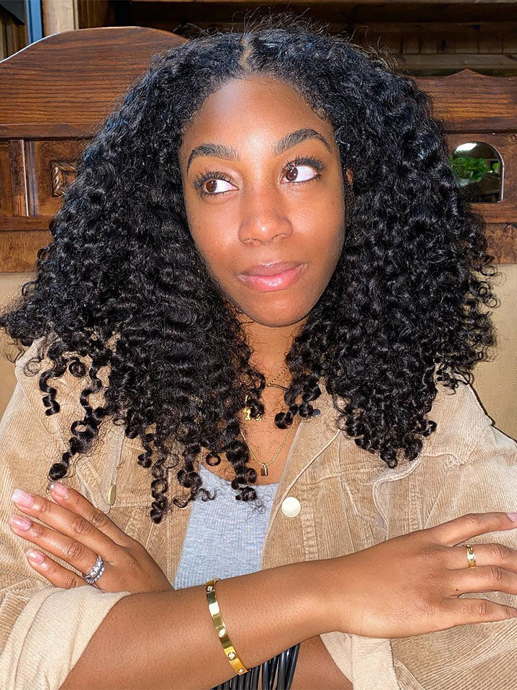 Simidola 4C Edges 13x6 | Type 4C Kinky Edges Human Hair Wigs Kinky Curly 13x6 Lace Frontal Wig With Realistic Hairline