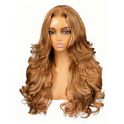 Layered Cut Omber Highlight Body Wave Human Hair 10x6 Pre Cut Lace Front Wear Go Wigs With Drawstring