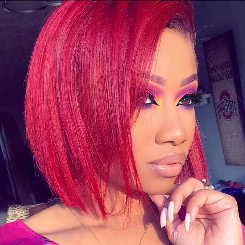 Simidola Red Color 4x4/13x4 Straight Hair Lace Front Wigs