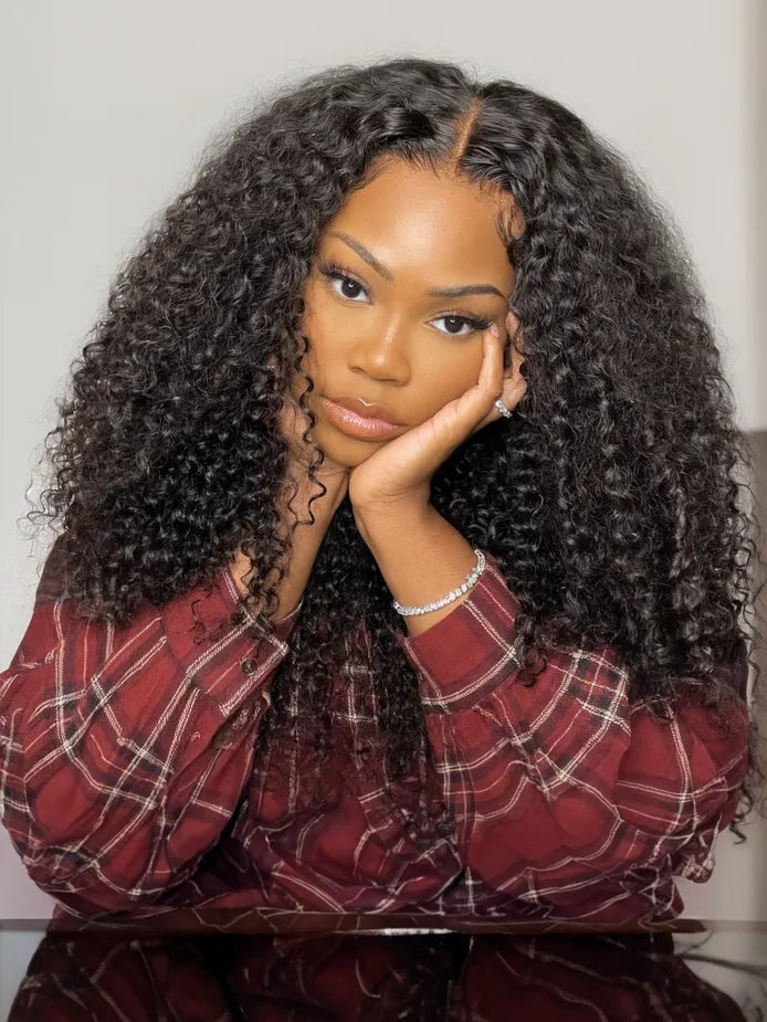 Simidola Pre Bleached Knots 13x4 Invisible HD Lace Kinky Curly Wig