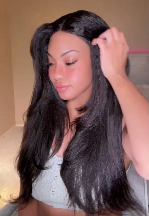 @brittneyenora Same M-CAP Wear Go 9x6 HD Lace Pre Bleached Tiny Knots Kinky Straight Glueless Wig