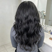 Layered Cut Blow Out Kinky Straight Human Hair Half Wigs With Drawstring Pre Styled Yaki Hair Wigs