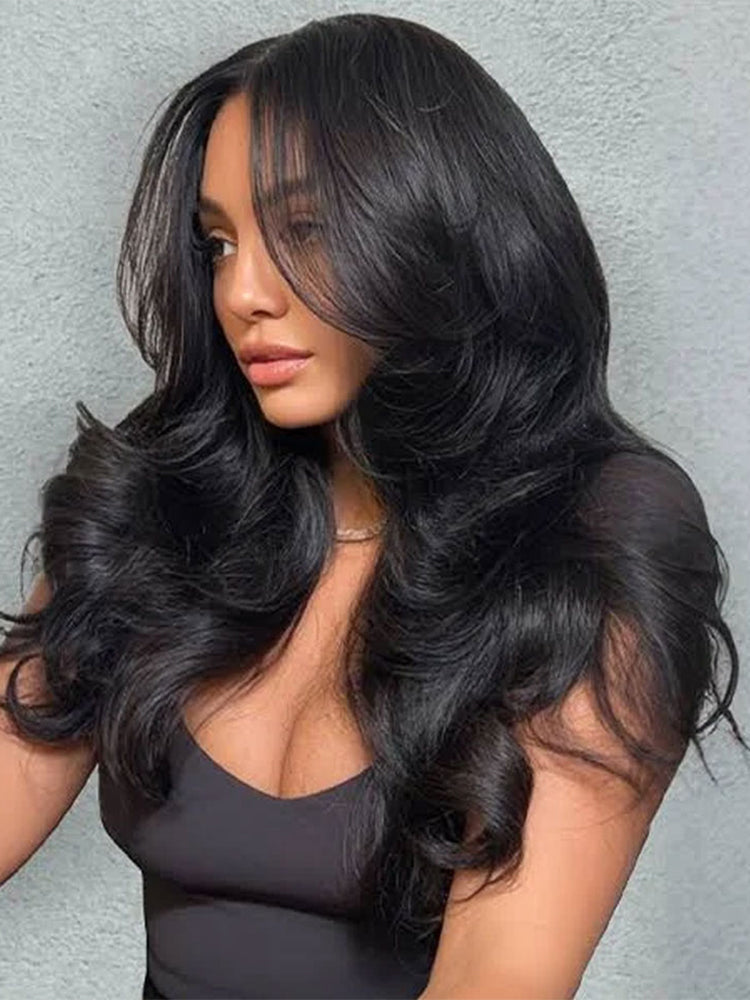 Face-Framing Layered Cut Body Wave Pre-Bleached Wear Go Wig 9x6 Lace Tiny Knots Glueless Wig
