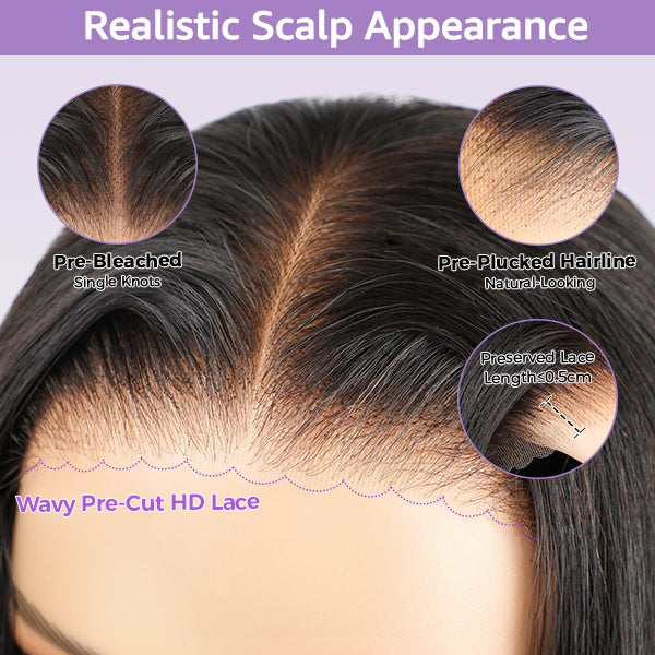 Simidolahair Silky Straight Easy Wear Go Glueless Wigs Pre Cut 7x5 HD Lace Closure Wigs Beginner Friendly