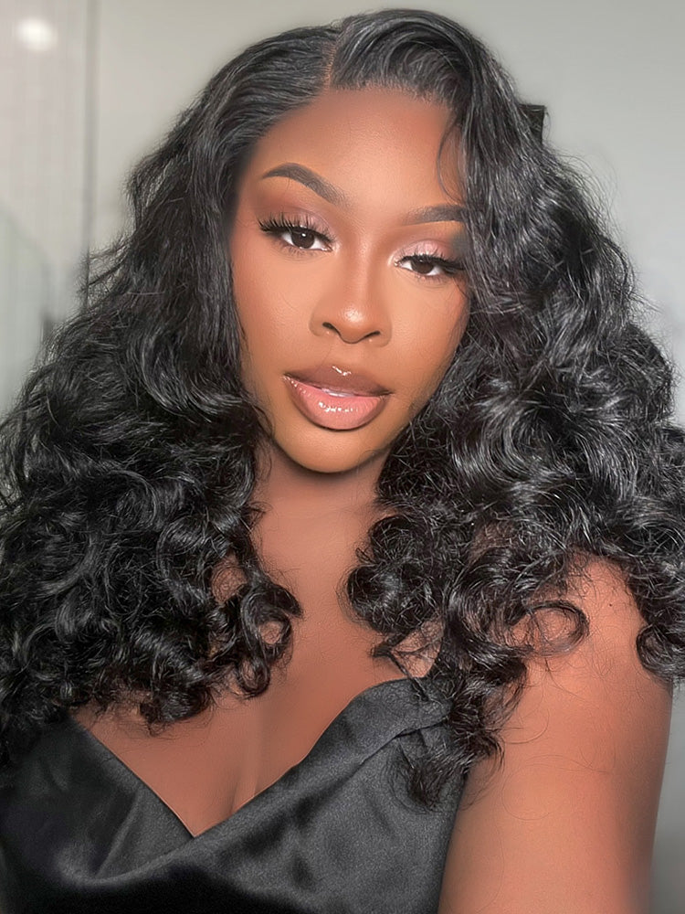 Simidola Pre-bleached 7x5 Pre-cut Pre-plucked Ocean Wave Wear Go Glueless Wig With Drawstring