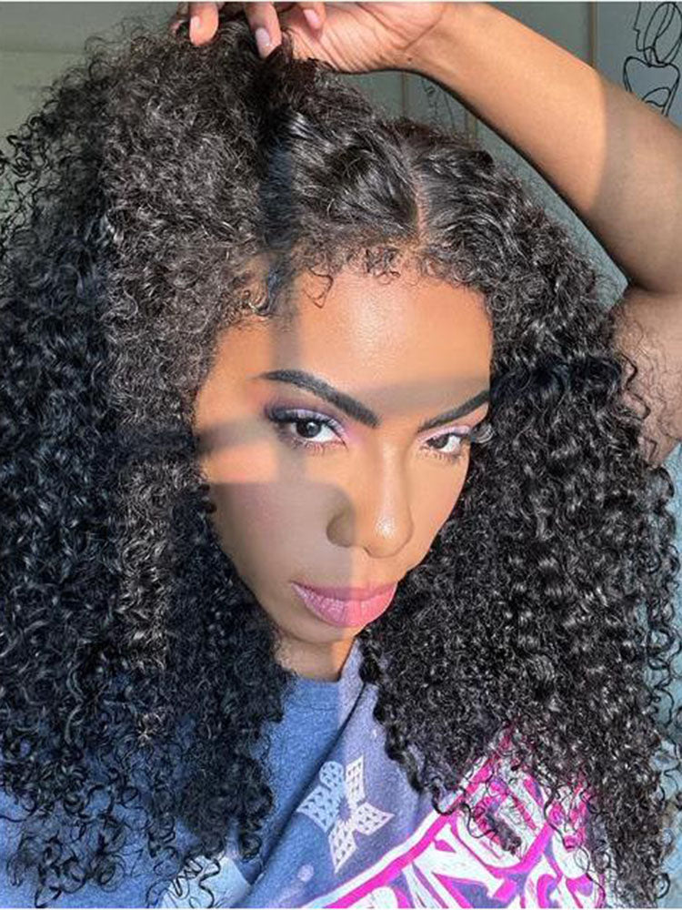 Simidola 4C Edges 13x6 | Type 4C Kinky Edges Human Hair Wigs Kinky Curly 13x6 Lace Frontal Wig With Realistic Hairline