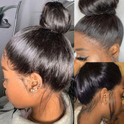 Seegethair Pre Cut Lace Straight Human Hair 360 Wear Go Glueless Wigs With Invisi Drawstring 180% Density
