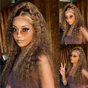 Seegethair Water Wave Ombre Highlight Water Wave Human Hair Wear Go Wigs 360 Lace Frontal Wigs With Bleached Knots
