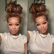 Seegethair Water Wave Ombre Highlight Water Wave Human Hair Wear Go Wigs 360 Lace Frontal Wigs With Bleached Knots