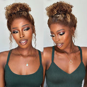 Seegethair Water Wave Ombre Highlight Water Wave Human Hair Wear Go Wigs 360 Lace Frontal Wigs With Bleached Knots