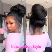 Seegethair Kinky Straight Human Hair Wigs 360 Pre Cut Lace Glueless Wigs For Black Women