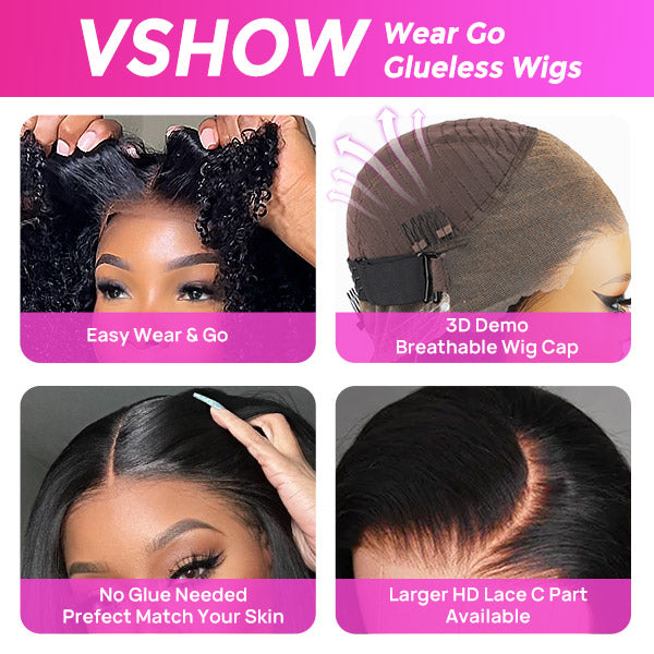 Seegethair Kinky Curly 360 Glueless Wigs With Invisi Drawstring Curly Human Hair Wigs