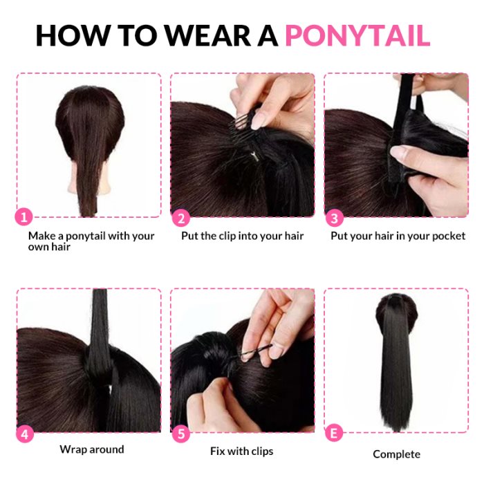 Simidola Wrap-around Magic Velcro Ponytail Extension Hair Kinky Curly Ponytail With Clip In 100% Human Hair