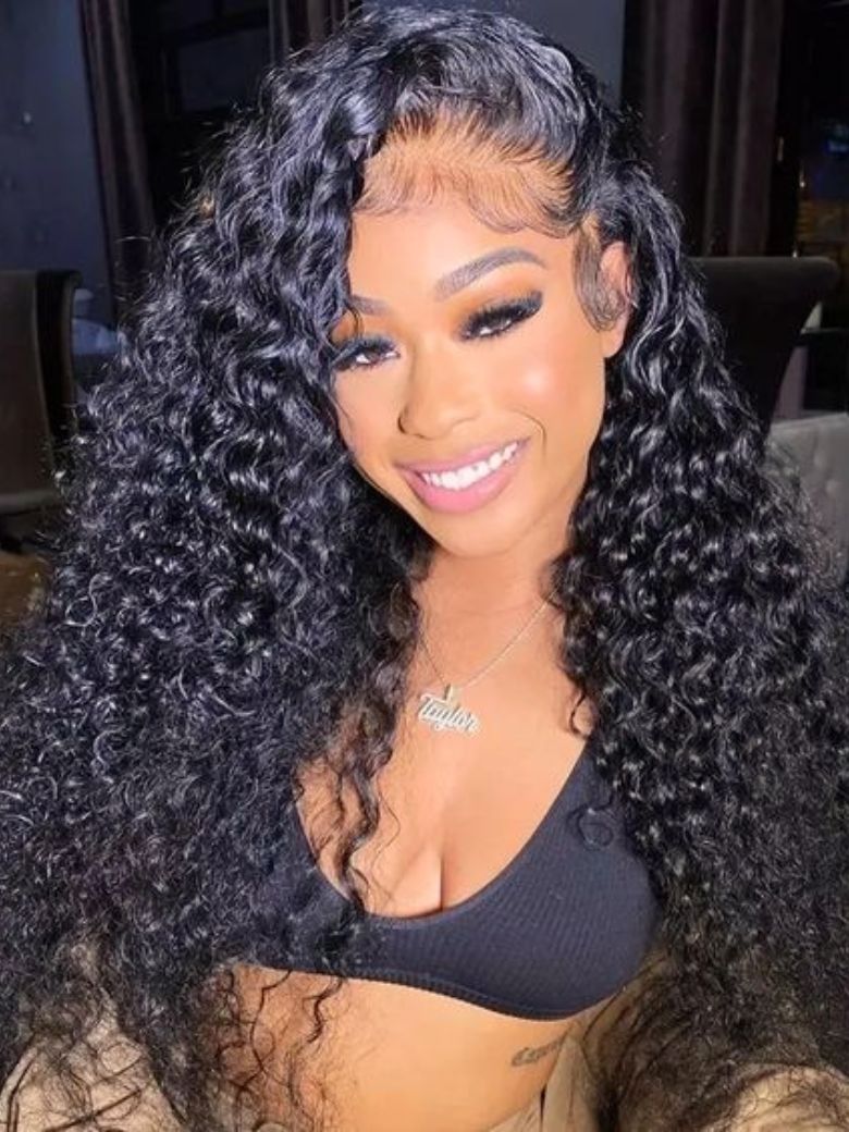 Simidola Glueless Water Wave 3 In 1 Half Wig Drawstring Band Wear Go Wig Invisible Hairline