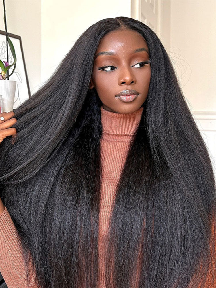 Simidola 4x4 HD Lace 200% Density Kinky Straight Closure Wig