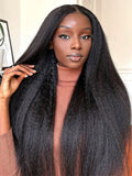 Simidola Pre-bleached 7x5 Pre-cut Pre-plucked Kinky Straight Wear Go Glueless Wig With Drawstring