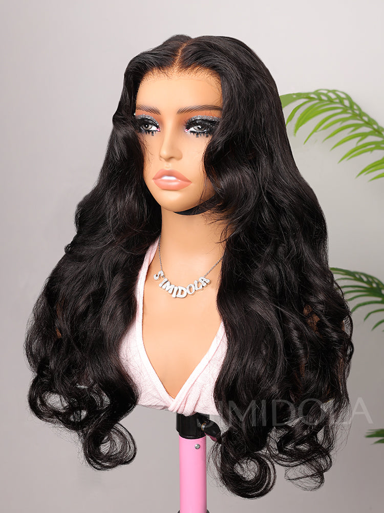 Face-Framing Layered Cut Body Wave Pre-Bleached Wear Go Wig 9x6 Lace Tiny Knots Glueless Wig