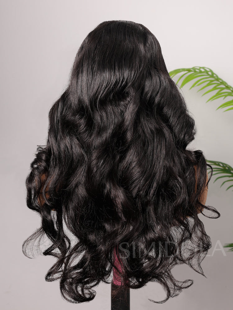 Pre-Everything Layered Cut Body Wave Black Natural Fluffy Wear Go Wig