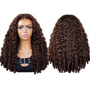 Seegethair Chocolate Brown Glueless Wear Go Wigs Burmese Curly Pre-Cut 13x6 Lace With Adjustable Drawstring