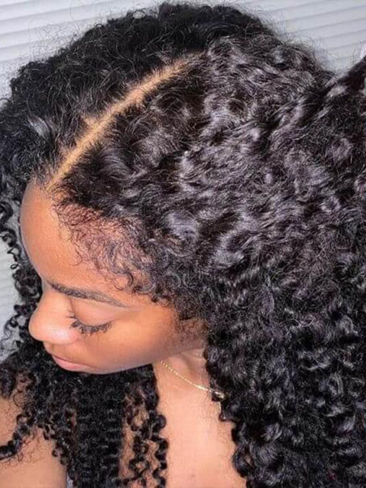 Simidola 4C Edges | 13x4 Lace Water Wave Kinky Edges Hair Wig