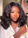 Simidola Glueless Kinky Straight 3 In 1 Half Wig Drawstring Band Wear Go Wig Invisible Hairline