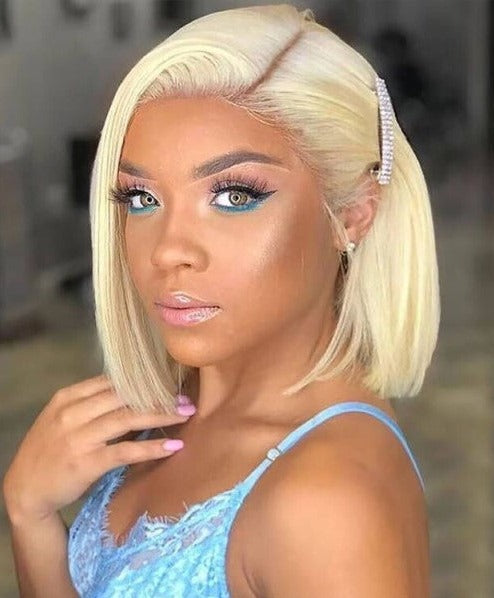 Simidola 613 Blonde Straight Hair Closure Bob Wig