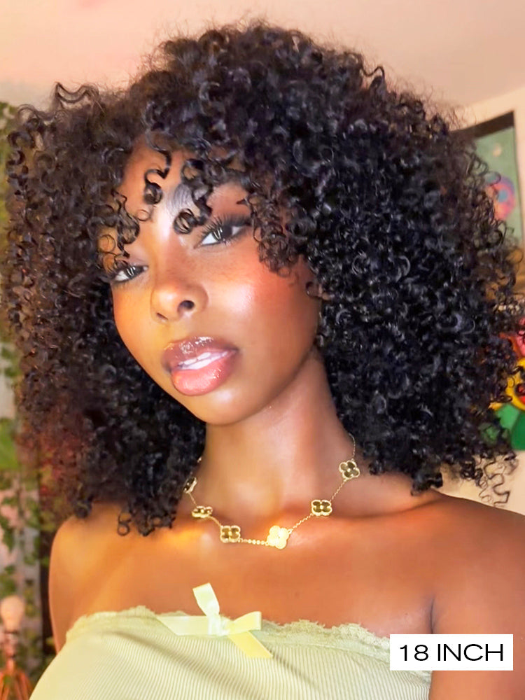 Simidola M-CAP Wear Go 9x6 HD Lace Pre Bleached Tiny Knots Kinky Curly Bob Wig