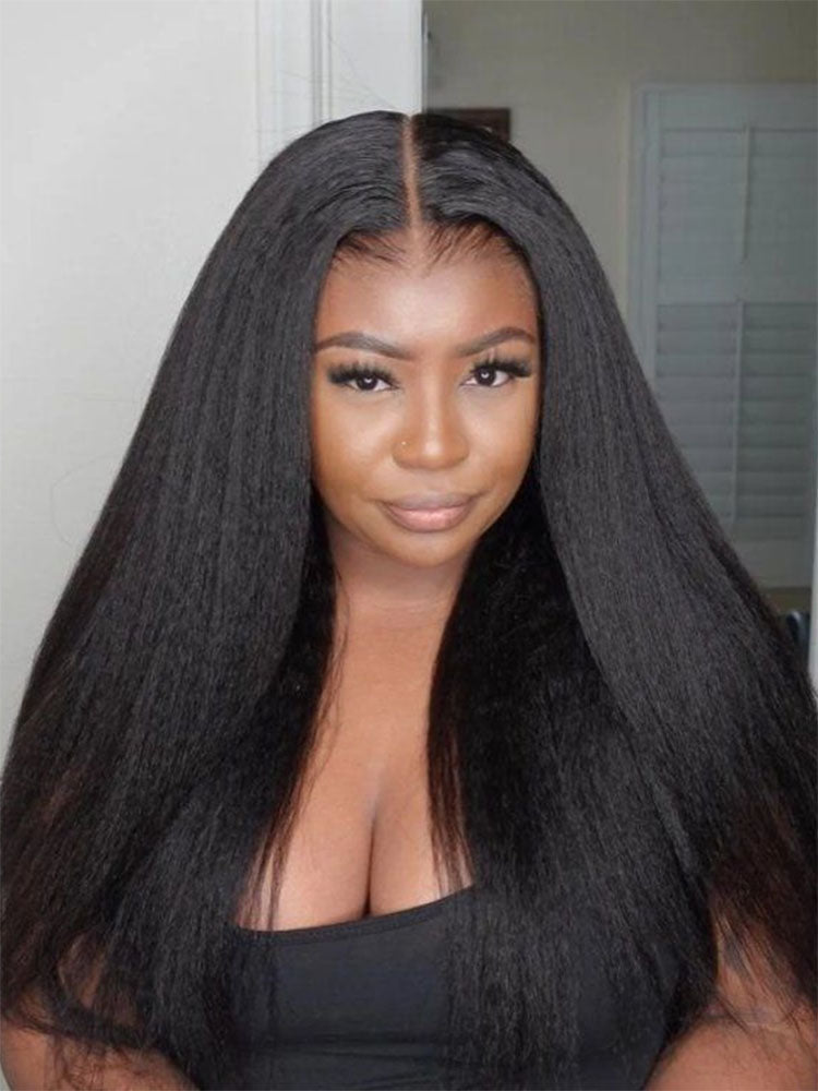Simidola Pre Bleached Knots 13x6 HD Lace 250% Density Kinky Straight Wig