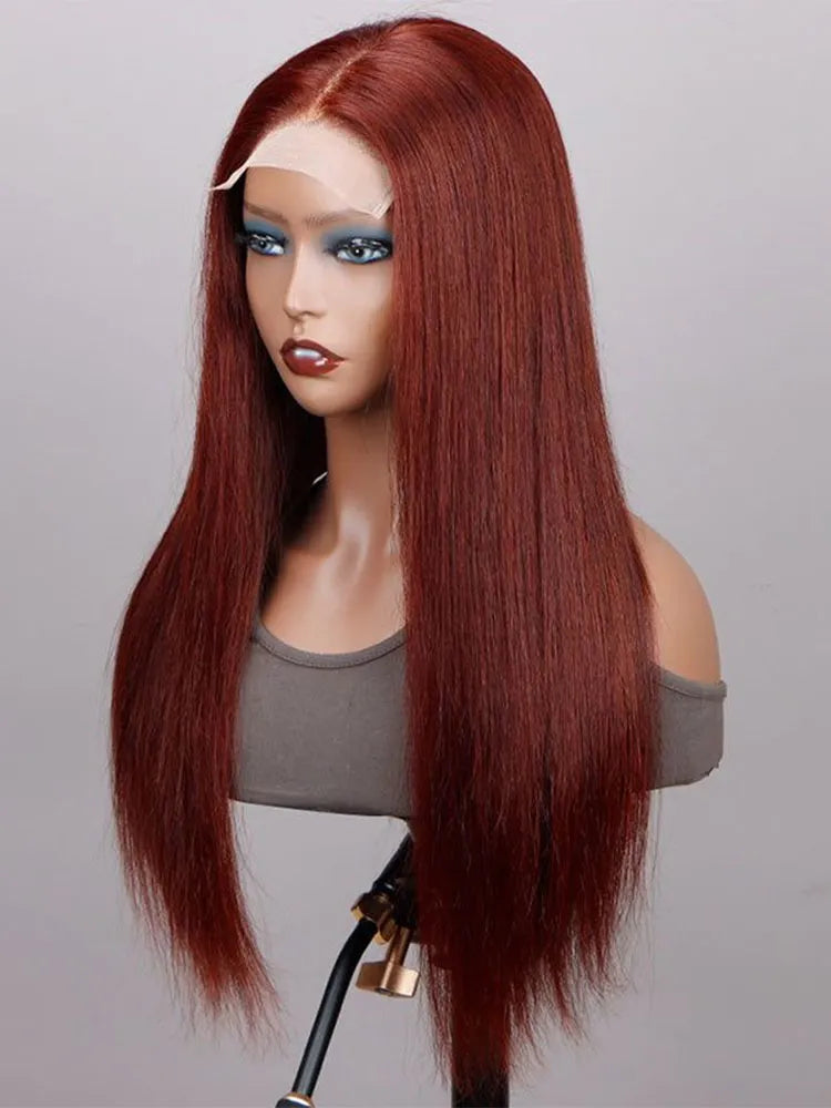 Simidola Reddish Brown 4x4/13x4 Lace Front Straight Hair Wig