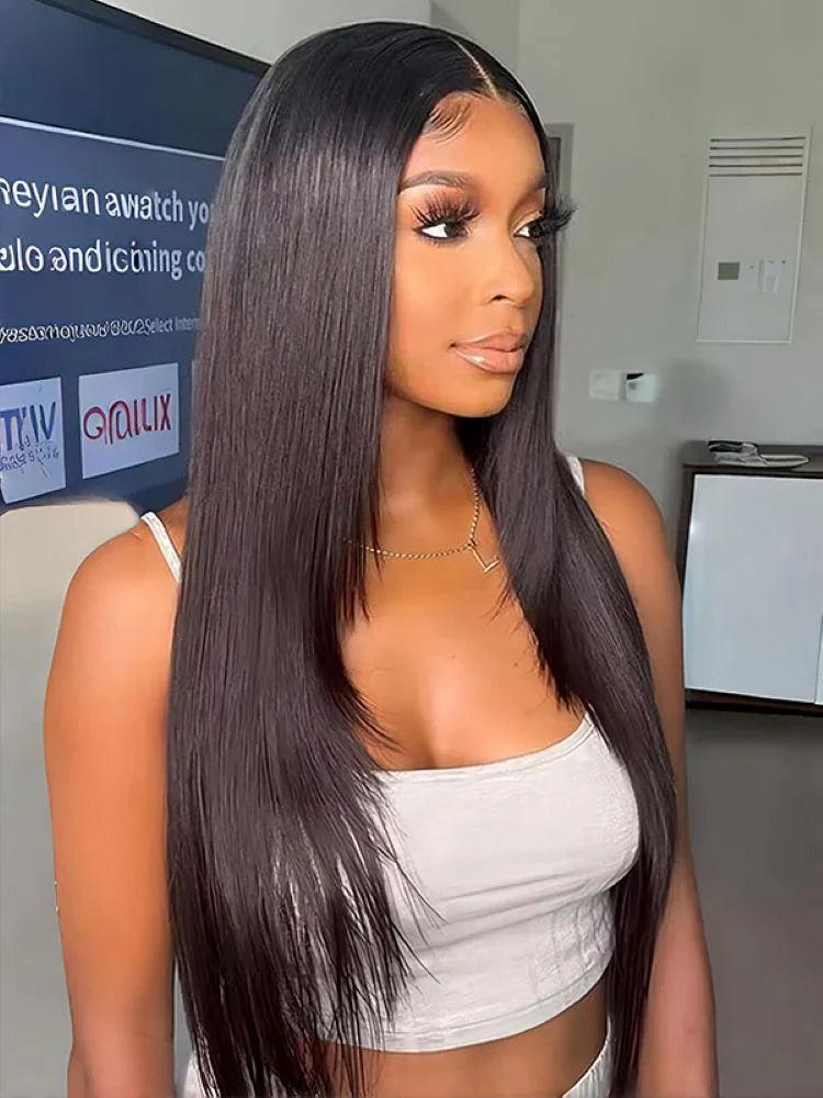 Face-Framing Layered Cut Straight Pre-Bleached Wear Go Wig 9x6 Lace Tiny Knots Glueless Wig