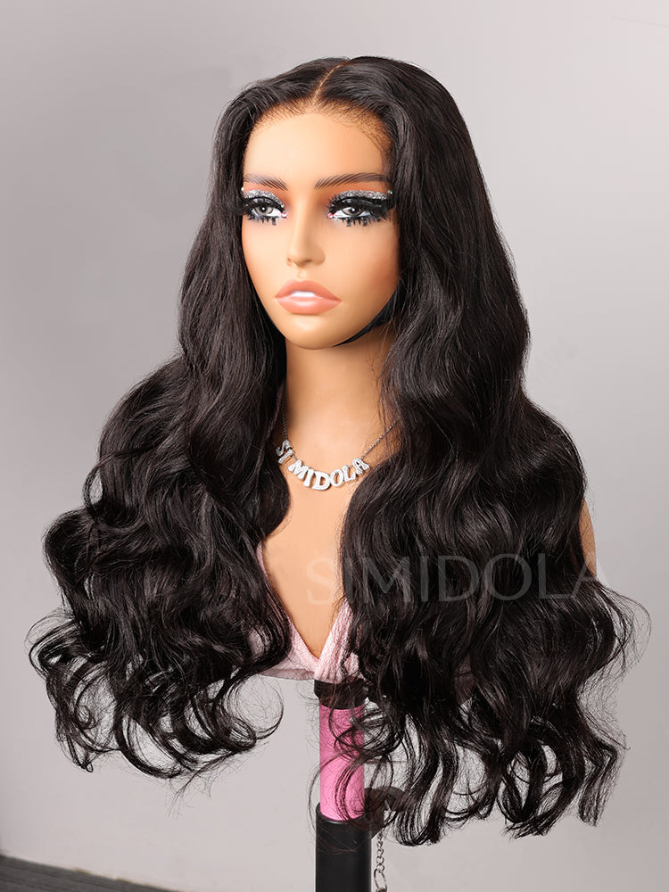 Simidola Pre-bleached 7x5 Pre-cut Pre-plucked Body Wave Wear Go Glueless Wig With Drawstring