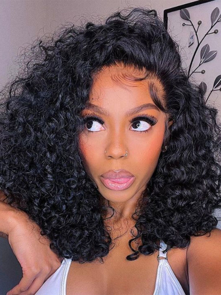 Simidola Glueless Water Wave 3 In 1 Half Wig Drawstring Band Wear Go Wig Invisible Hairline