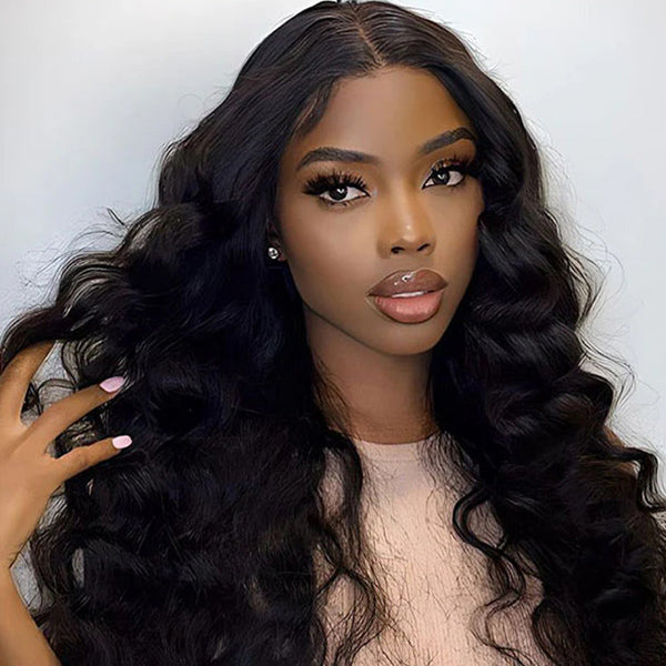Layered Cut Pre-bleached 7x5 Wear Go Wigs 180% Density Face-Framing Body Wave Human Hair Wigs