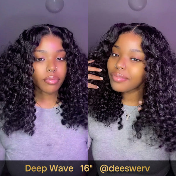Seegethair Glueless 10x6 Lace Front Wigs Deep Wave Wear Go Wig Human Hair Bleached Knots 250% Density