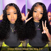 Seegethair Glueless 10x6 Lace Front Wigs Deep Wave Wear Go Wig Human Hair Bleached Knots 250% Density