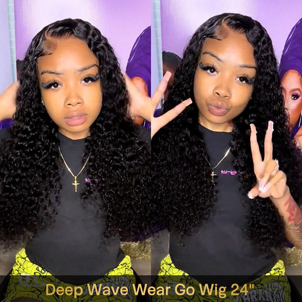 Seegethair Glueless 10x6 Lace Front Wigs Deep Wave Wear Go Wig Human Hair Bleached Knots 250% Density