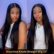 Seegethair Straight Hair 10x6 Lace Front Wigs Bleached Knots Glueless Wear Go Wigs Pre-cut HD Lace Wigs