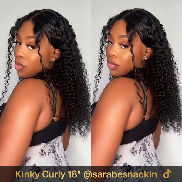 Seegethair Glueless HD Lace Wigs Wear Go Wig Kinky Curly Human Hair 180% Density 10x6 Lace Front Wigs With Bleached Knots