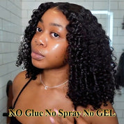 Seegethair Glueless HD Lace Wigs Wear Go Wig Kinky Curly Human Hair 180% Density 10x6 Lace Front Wigs With Bleached Knots