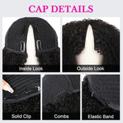 Ombre 4/27 Highlight Kinky Curly Hair V Part Human Hair Wigs No Leave Out Install